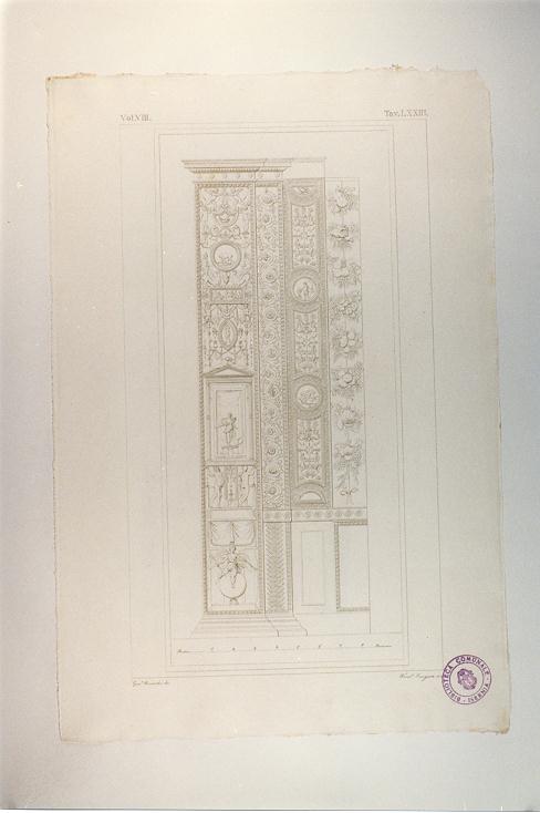 GROTTESCHE E SCENE ALLEGORICHE (stampa tagliata, serie) di Giovanni da Udine, Sangeni Francesco, Bianchi Giuseppe (sec. XIX)