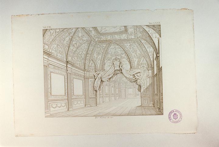 VEDUTA DELLA SALA DUCALE (stampa tagliata, serie) di Fontana Giacomo (sec. XIX)