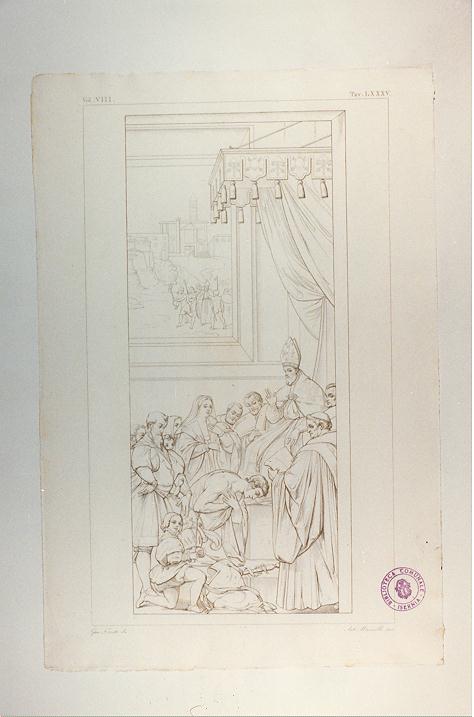 EPISODIO DELLA STORIA GRANDE DI ALESSANDRO III (stampa tagliata, serie) di Zuccari Federico, Mannelli Antonio, Ferretti Giuseppe (sec. XIX)
