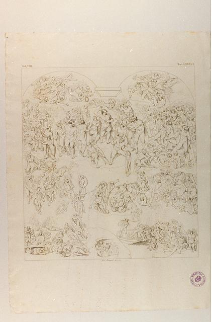 IL GIUDIZIO, GIUDIZIO UNIVERSALE (stampa tagliata, serie) di Buonarroti Michelangelo, Mitterpoch Gioacchino (sec. XIX)