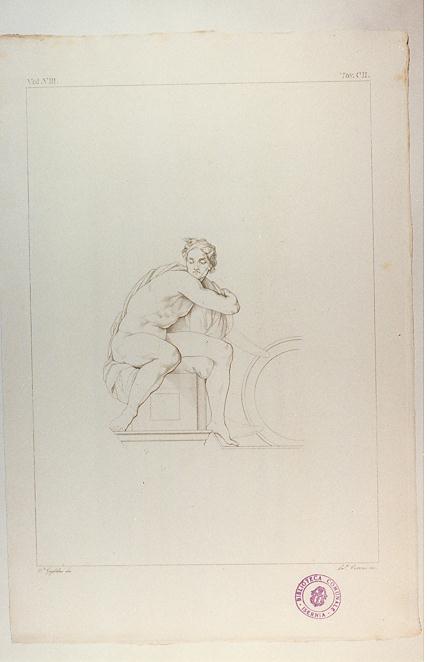 ACCADEMIA (stampa tagliata, serie) di Buonarroti Michelangelo, Ceroni Luigi, Guglielmi Paolo (sec. XIX)
