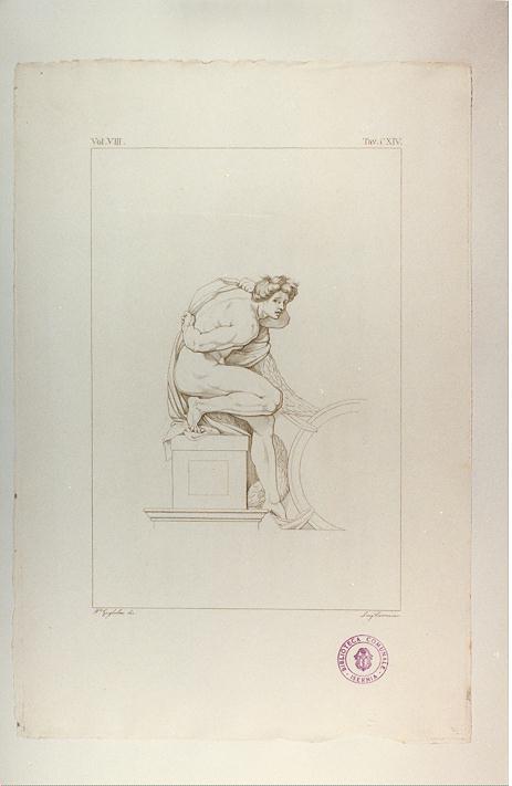 ACCADEMIA (stampa tagliata, serie) di Buonarroti Michelangelo, Ceroni Luigi, Guglielmi Paolo (sec. XIX)