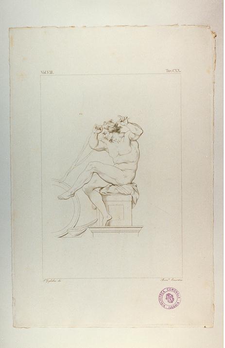 ACCADEMIA (stampa tagliata, serie) di Buonarroti Michelangelo, Consorti Bernardino, Guglielmi Paolo (sec. XIX)