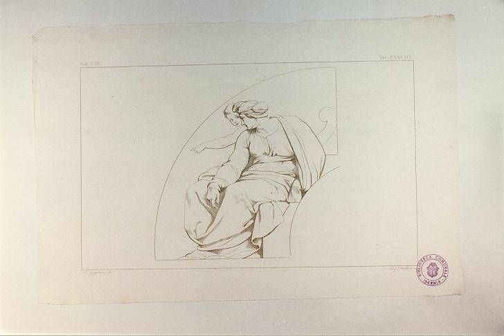 DONNA CON INFANTE (stampa tagliata, serie) di Buonarroti Michelangelo, Bullica Reginaldo, Guglielmi Paolo (sec. XIX)