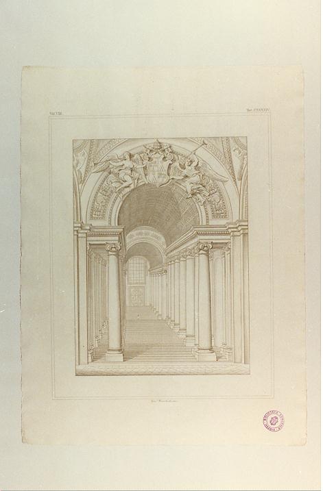VEDUTA DELLA SCALA REGIA (stampa tagliata, serie) di Bianchi Giuseppe (sec. XIX)
