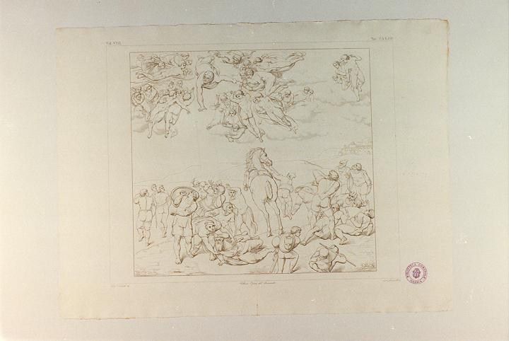 CONVERSIONE DI SAN PAOLO (stampa tagliata, serie) di Buonarroti Michelangelo, Mannelli Antonio, Ferretti Giuseppe (sec. XIX)