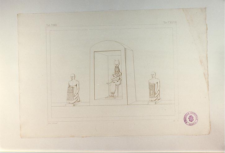 CAPPELLETTA CON ISIDE E ORO (stampa tagliata, serie) di Bianchi Giuseppe (sec. XIX)