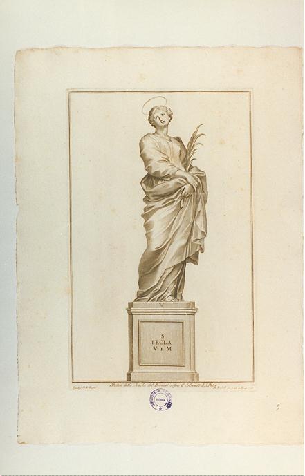 SANTA TECLA (stampa, serie) di Bernini Gian Lorenzo (bottega), Bombelli Pietro Leone, Cades Giuseppe (sec. XVIII)
