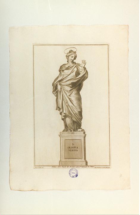 SANT'OLIMPIA (stampa, serie) di Bernini Gian Lorenzo (bottega), Bombelli Pietro Leone, Cavallucci Antonio (sec. XVIII)