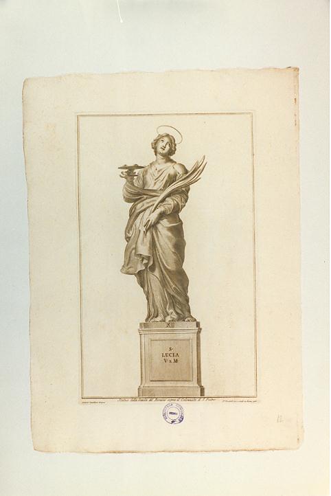 SANTA LUCIA (stampa, serie) di Bernini Gian Lorenzo (bottega), Bombelli Pietro Leone, Cavallucci Antonio (sec. XVIII)