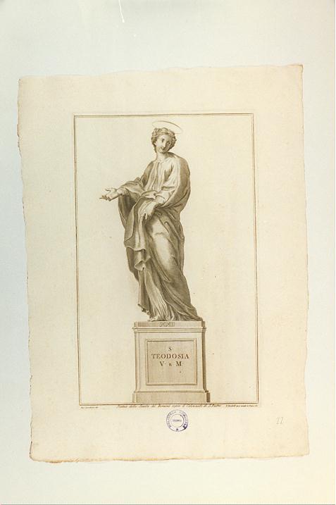 SANTA TEODOSIA (stampa, serie) di Bernini Gian Lorenzo (bottega), Bombelli Pietro Leone, Cavallucci Antonio (sec. XVIII)