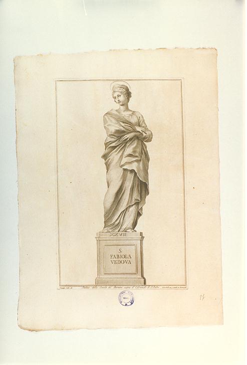 SANTA FABIOLA (stampa, serie) di Bernini Gian Lorenzo (bottega), Bombelli Pietro Leone, Cades Giuseppe (sec. XVIII)