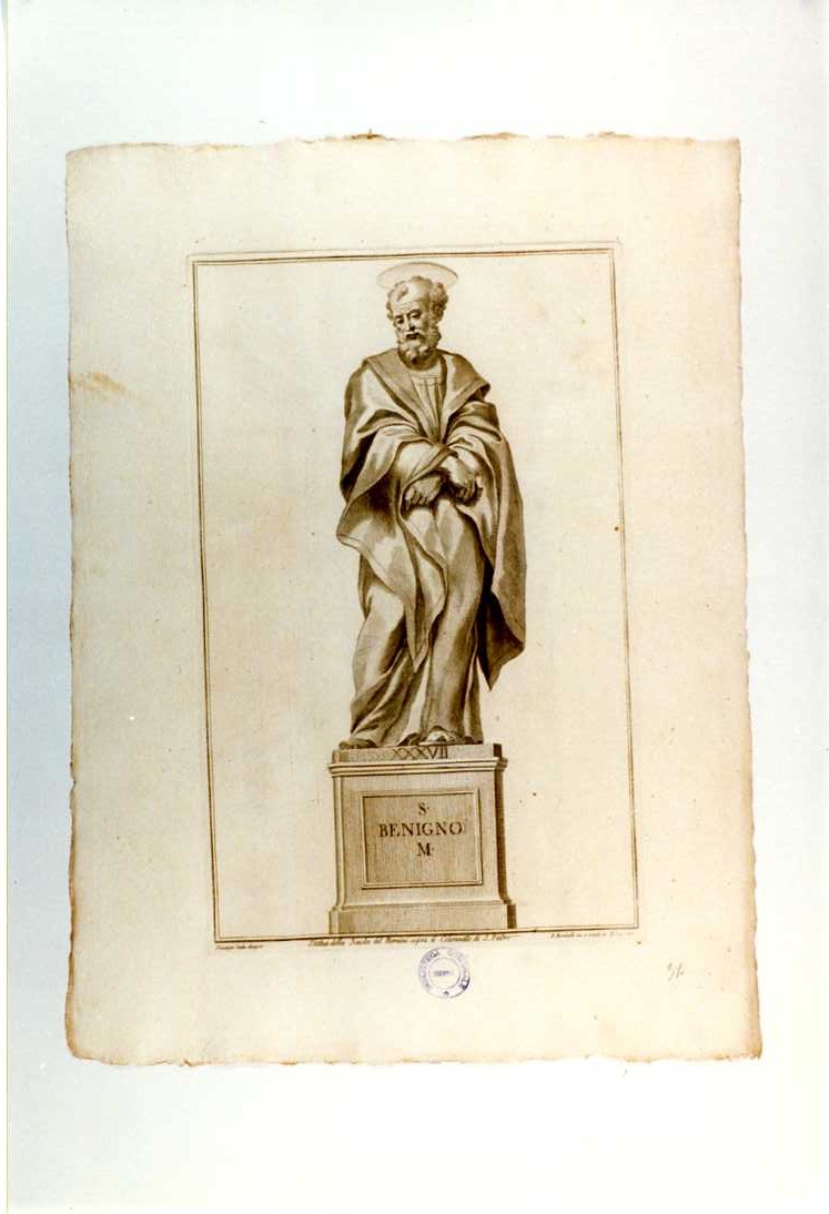 SAN BENIGNO (stampa, serie) di Bernini Gian Lorenzo (bottega), Bombelli Pietro Leone, Cades Giuseppe (sec. XVIII)