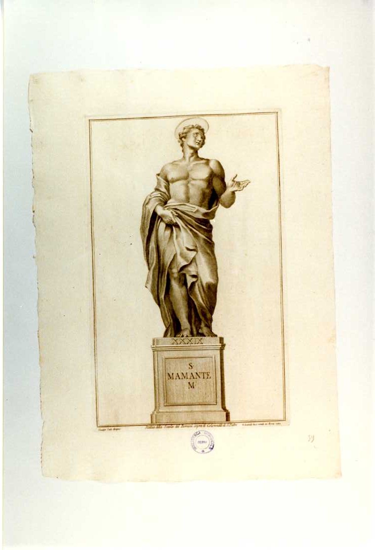 SAN MAMANTE (stampa, serie) di Bernini Gian Lorenzo (bottega), Bombelli Pietro Leone, Cades Giuseppe (sec. XVIII)