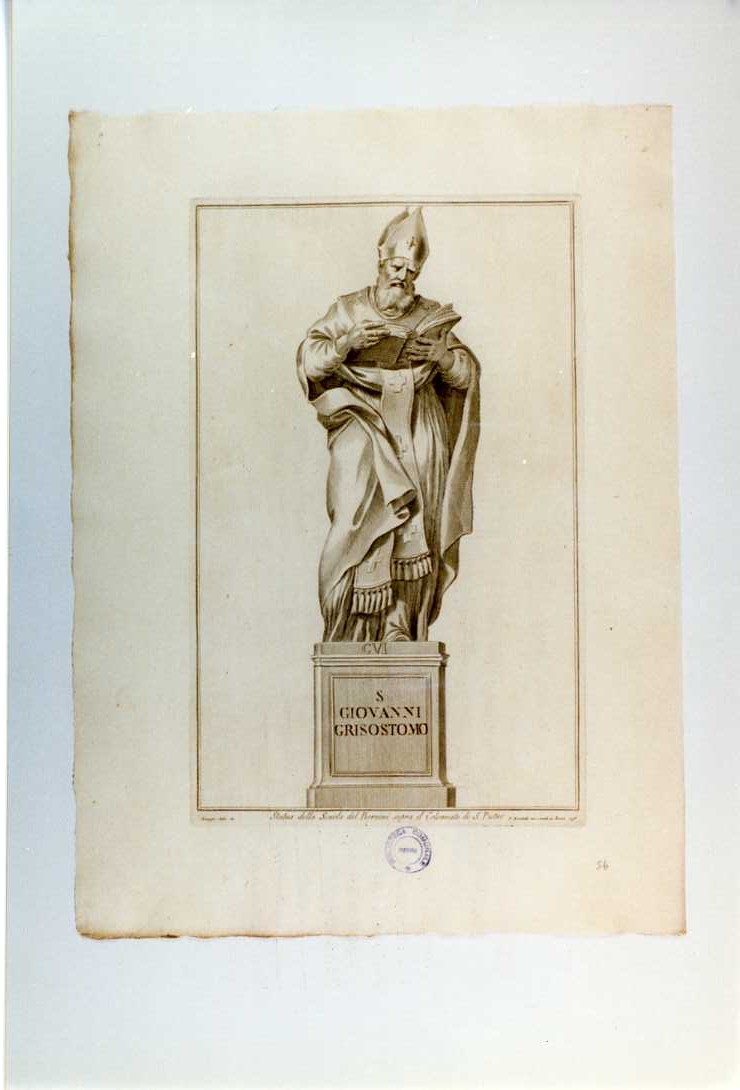 SAN GIOVANNI CRISOSTOMO (stampa, serie) di Bernini Gian Lorenzo (bottega), Bombelli Pietro Leone, Cades Giuseppe (sec. XVIII)