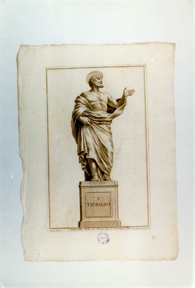 SAN TEOBALDO (stampa, serie) di Bernini Gian Lorenzo (bottega), Bombelli Pietro Leone, Cades Giuseppe (sec. XVIII)