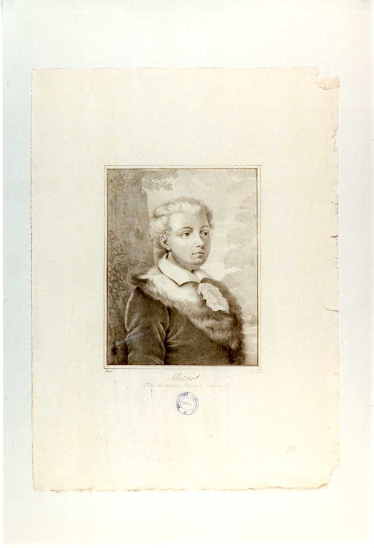 MOZART (stampa tagliata, serie) di Carmontelle Louis, Haster (sec. XIX)