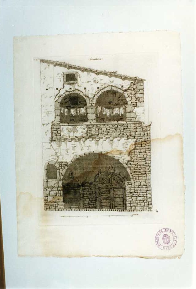 FIANCO DI UN EDIFICIO (stampa, serie) di Uggeri Angelo (sec. XIX)