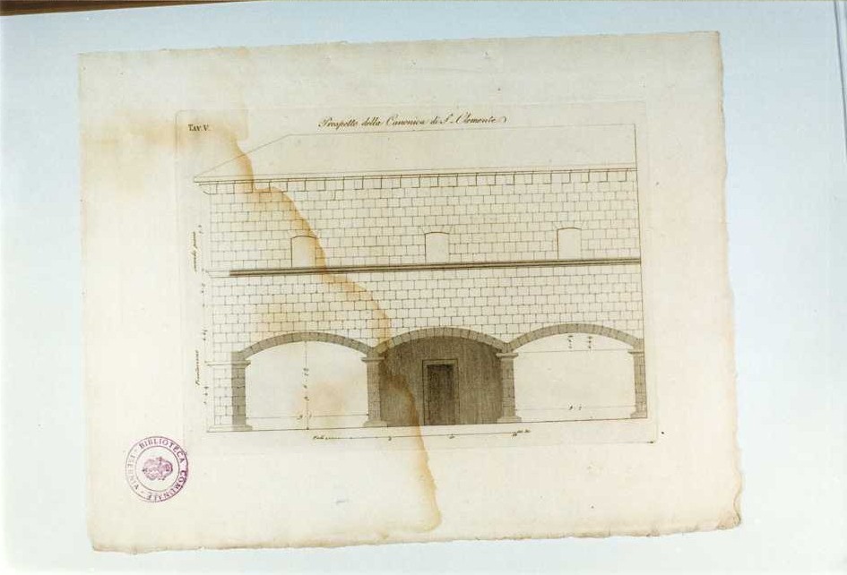 DISEGNO DEL PROSPETTO DI UN EDIFICIO (stampa, serie) di Uggeri Angelo (sec. XIX)