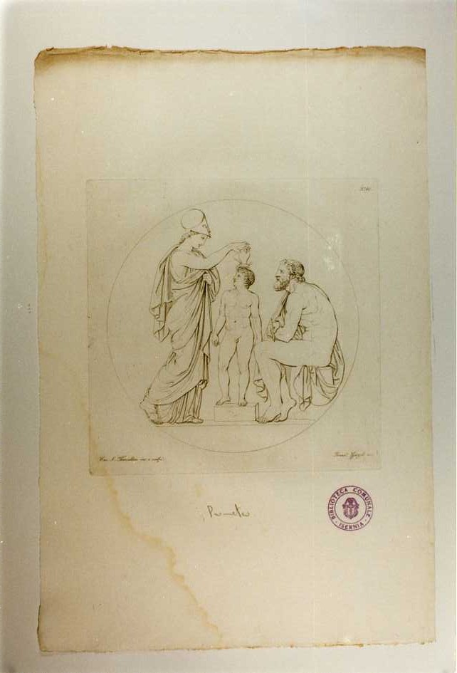 PROMETEO E MINERVA (stampa, serie) di Thorwaldsen Bertel, Garzoli Francesco, Abate Misserini (sec. XIX)