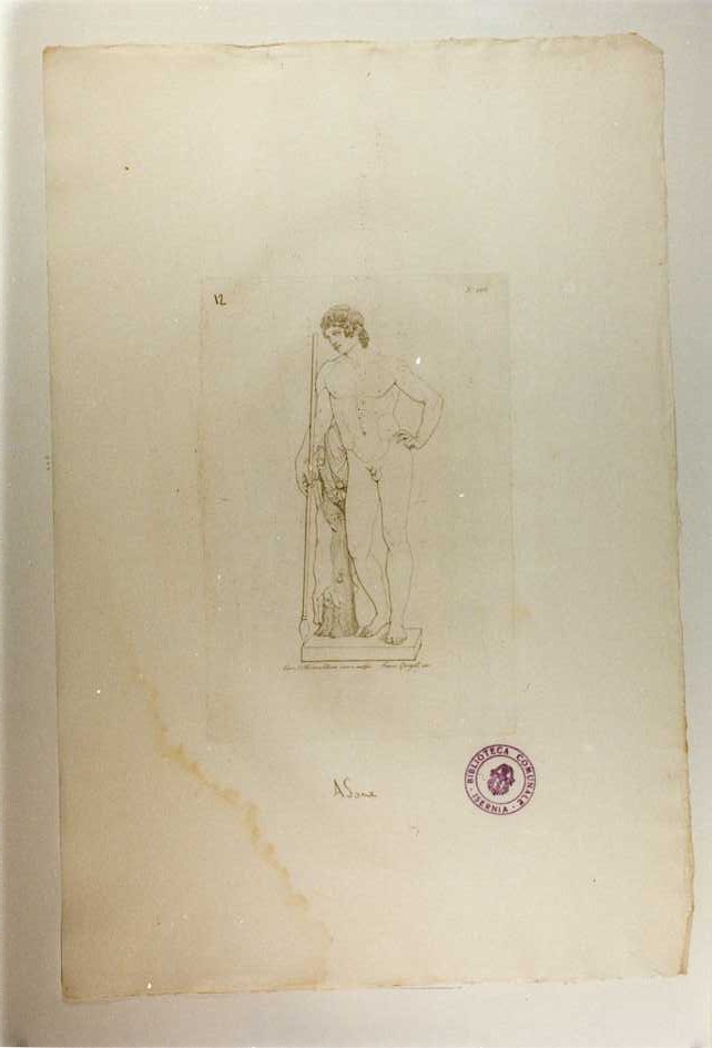 ADONE IN RIPOSO (stampa, serie) di Thorwaldsen Bertel, Garzoli Francesco, Abate Misserini (sec. XIX)