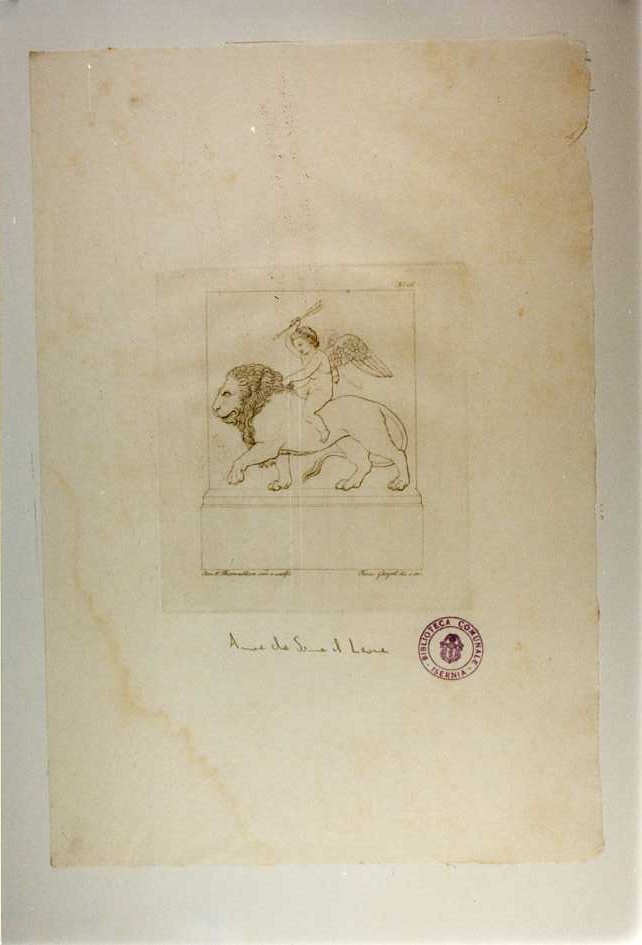AMORE DOMA IL LEONE (stampa, serie) di Thorwaldsen Bertel, Garzoli Francesco (sec. XIX)