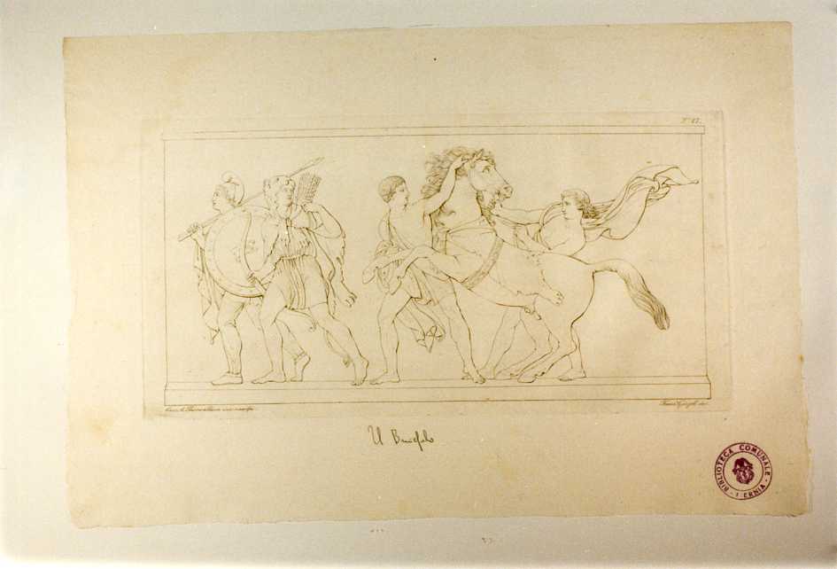 IL BUCEFALO (stampa, serie) di Thorwaldsen Bertel, Garzoli Francesco, Abate Misserini (sec. XIX)