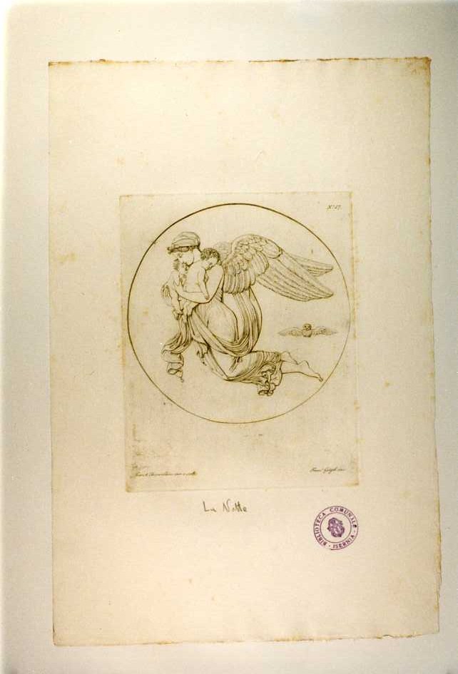 LA NOTTE (stampa, serie) di Thorwaldsen Bertel, Garzoli Francesco, Abate Misserini (sec. XIX)