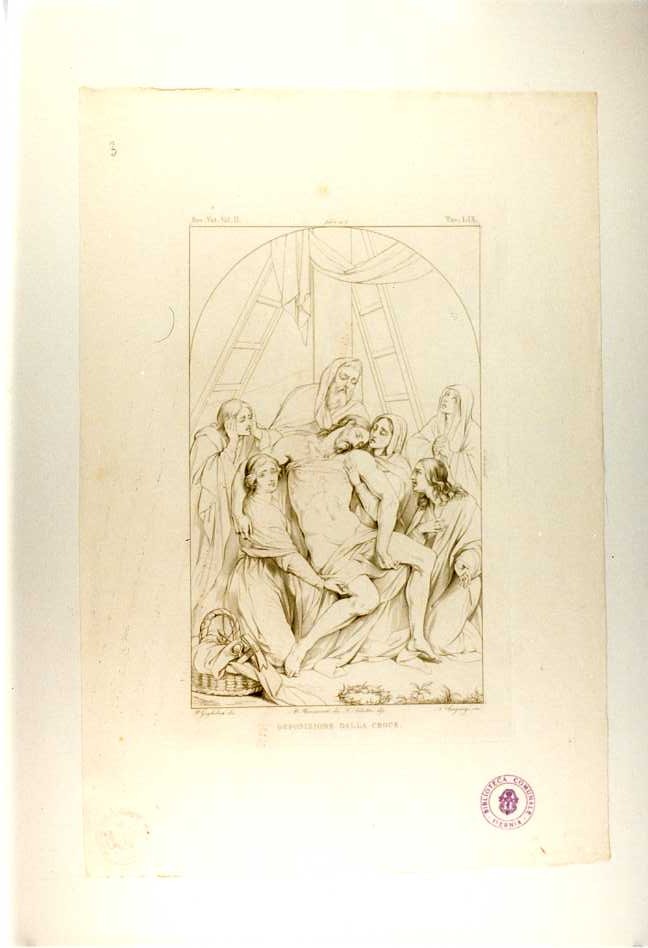 DEPOSIZIONE DI CRISTO DALLA CROCE (stampa, serie) di Buonarroti Michelangelo, Sabatini Lorenzo, Sangiorgi Nicola, Guglielmi Pablo (prima metà sec. XIX)