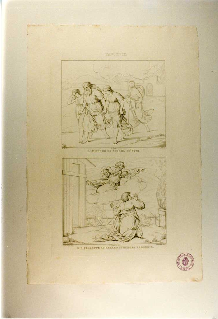 FUGA DA SODOMA E SOGNO DI ABRAMO (stampa, serie) di Sanzio Raffaello, Mannelli Antonio, Guglielmi Pablo (secondo quarto sec. XIX)