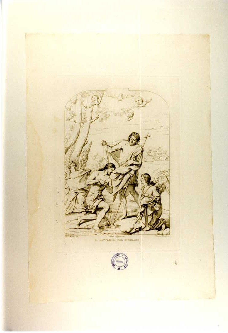 BATTESIMO DI CRISTO (stampa, serie) di Maratta Carlo, Pisante Francesco, Angelini Luigi (sec. XIX)