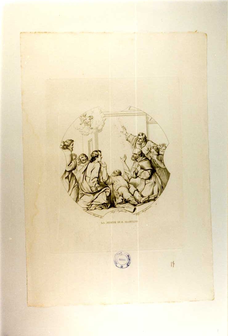 MORTE DI S. MARTINO (stampa, serie) di Finoglia Paolo Domenico, Morghen Filippo, Angelini Luigi (prima metà sec. XIX)