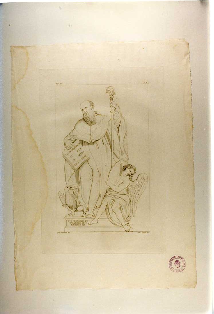 STATUA DI S. BENEDETTO (stampa, serie) di Montauti Antonio, Garzoli Francesco, Capparoni Giuseppe (sec. XIX)