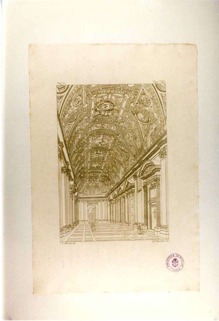 PORTICO DELLA BASILICA DI S. PIETRO (stampa, serie) di Maderno Carlo, Acquaroni Giovanni, Pesenti A (sec. XIX)