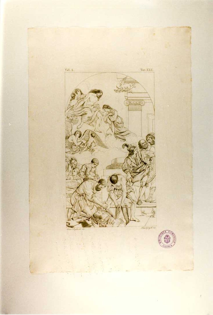 SANTA PETRONILLA MOSTRATA A FLACCO (stampa, serie) di Barbieri Giovan Francesco detto Guercino, Garzoli Francesco, Pagliuolo Francesco (sec. XIX)