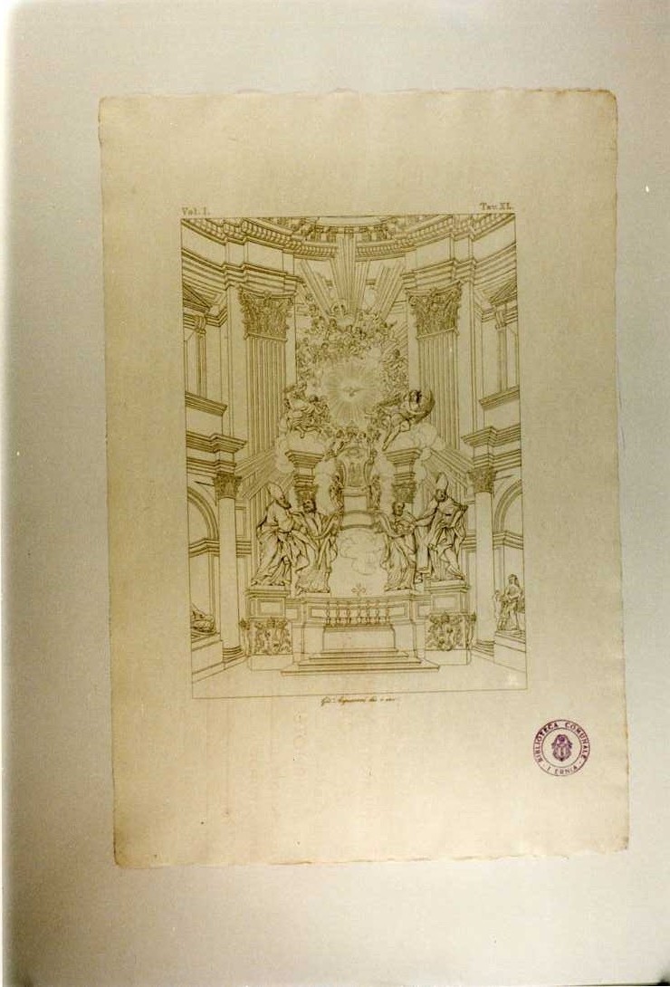 CATTEDRA DI SAN PIETRO (stampa smarginata, serie) di Bernini Gian Lorenzo, Acquaroni Giovanni (sec. XIX)
