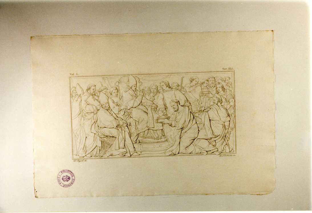 BASSORILIEVO DEL DEPOSITO OTTOBONI (stampa smarginata, serie) di De Rossi Angelo, Del Vecchio Beniamino, Bigioli Filippo (sec. XIX)