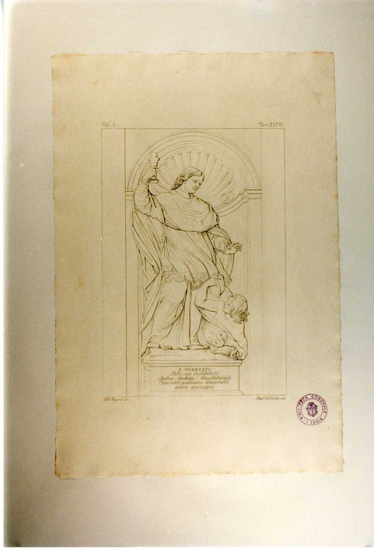 SAN NORBERTO (stampa smarginata, serie) di Cavaceppi Bartolomeo, Del Vecchio Beniamino, Bigioli Filippo (sec. XIX)
