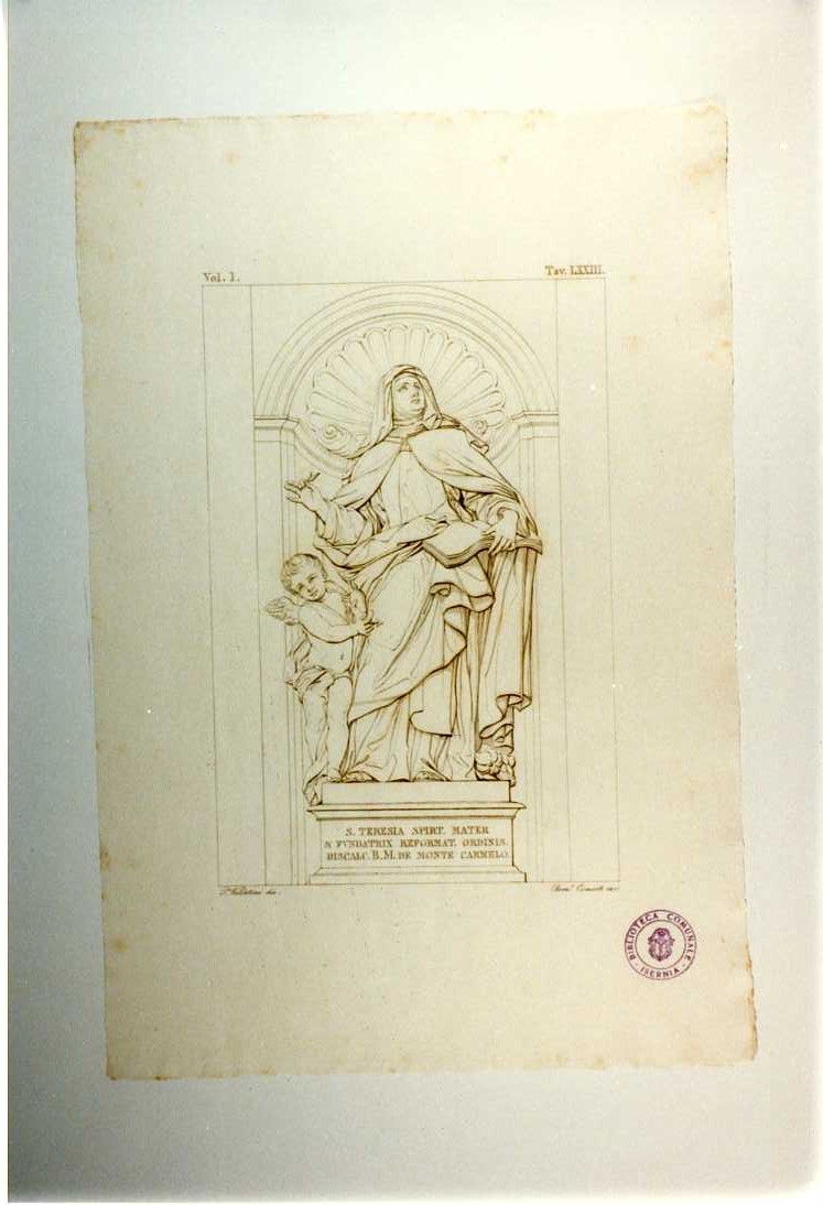 SANTA TERESA (stampa smarginata, serie) di Della Valle Filippo, Consorti Bernardino, Valentini Pietro (sec. XIX)