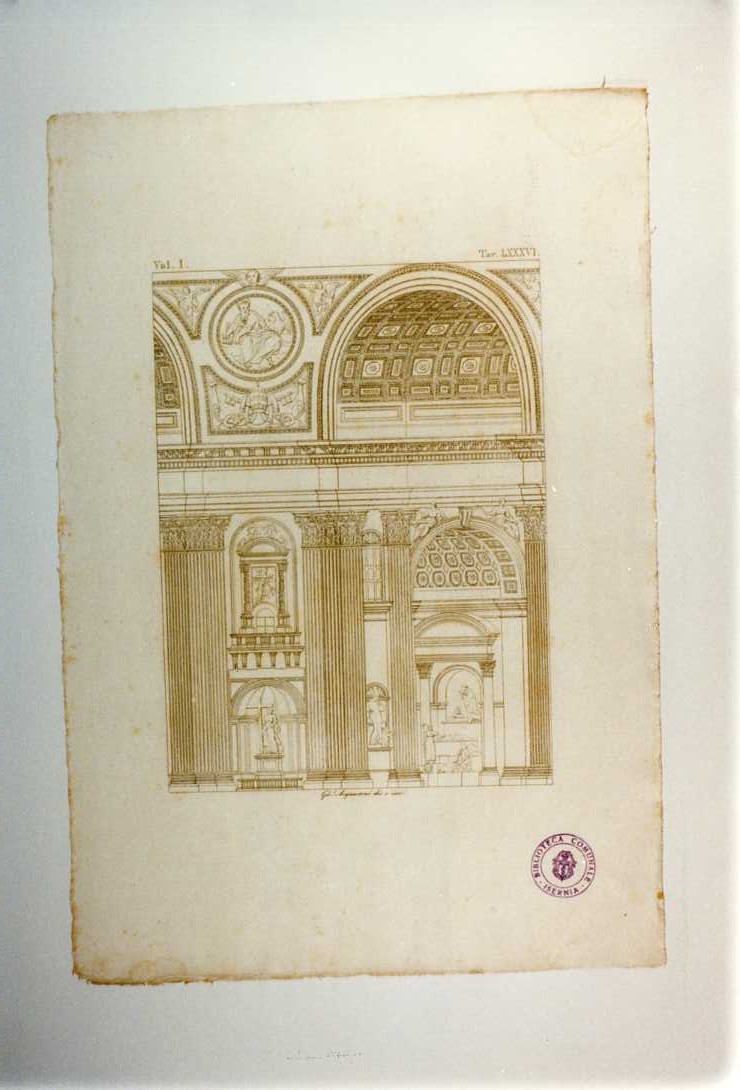 SEZIONE DELLA CUPOLA DI S. PIETRO. PARTICOLARE (stampa, serie) di Acquaroni Giovanni (sec. XIX)