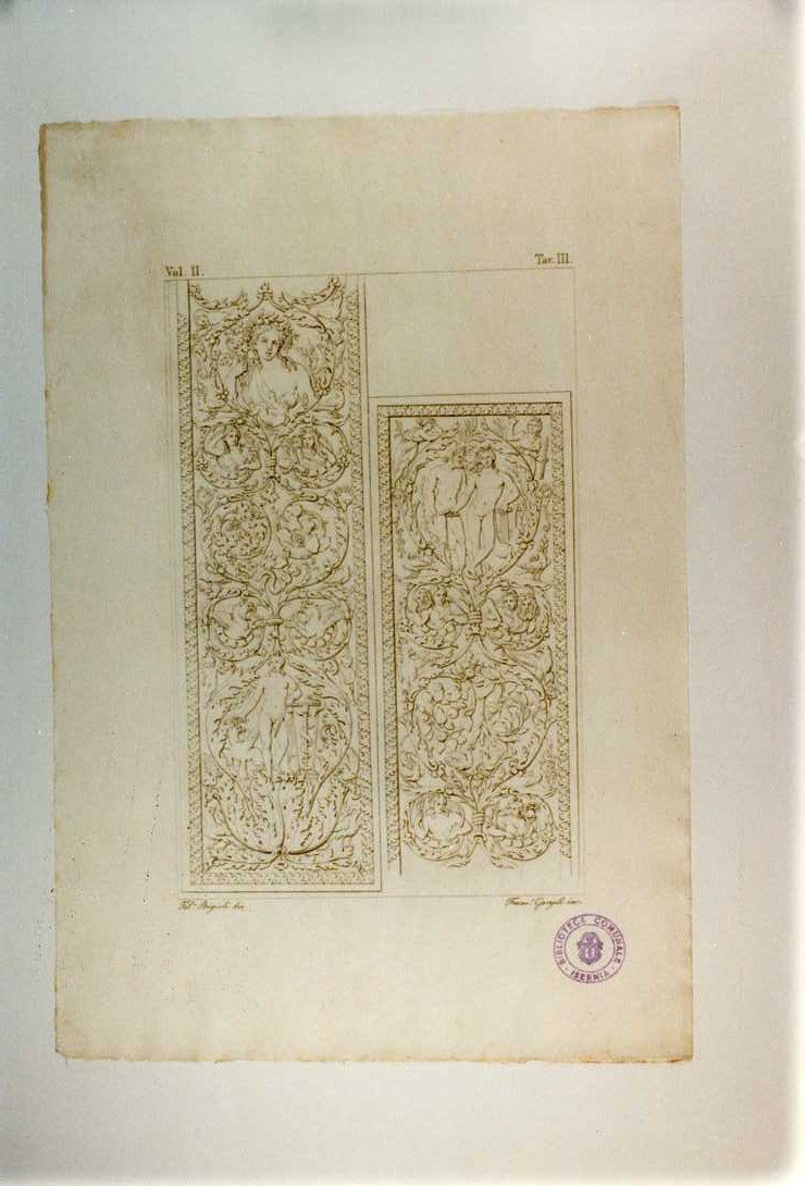 GROTTESCHE (stampa tagliata, serie) di Garzoli Francesco, Bigioli Filippo (sec. XIX)