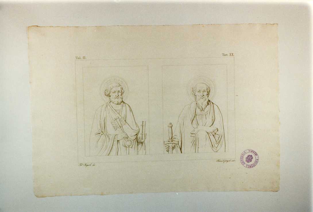 SANTI PIETRO E PAOLO (stampa tagliata, serie) di Garzoli Francesco, Bigioli Filippo (sec. XIX)