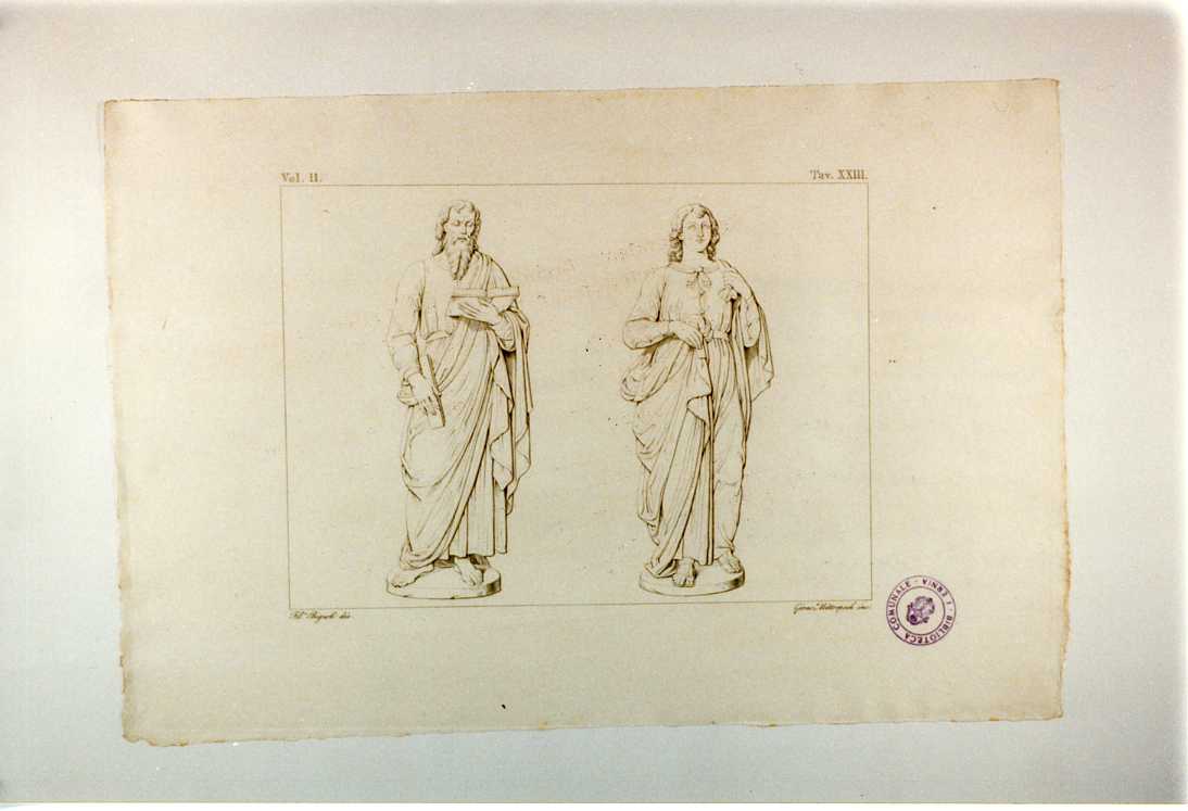 APOSTOLI (stampa tagliata, serie) di Mitterpoch Gioacchino, Bigioli Filippo (sec. XIX)