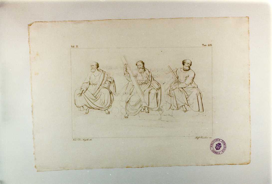 APOSTOLI (stampa smarginata, serie) di Cesari Giuseppe detto Cavalier d'Arpino, Persichini Raffaele, De Angelis Vincenzo (sec. XIX)