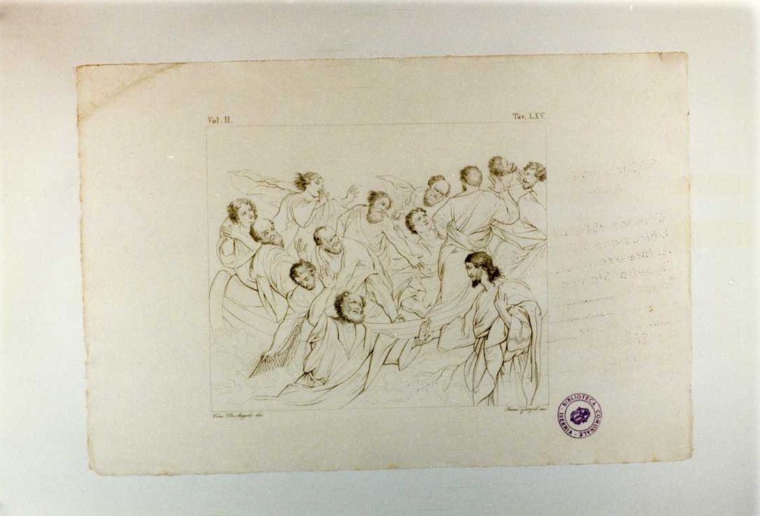 PESCA MIRACOLOSA (stampa smarginata, serie) di Lanfranco Giovanni, Garzoli Francesco, De Angelis Vincenzo (sec. XIX)