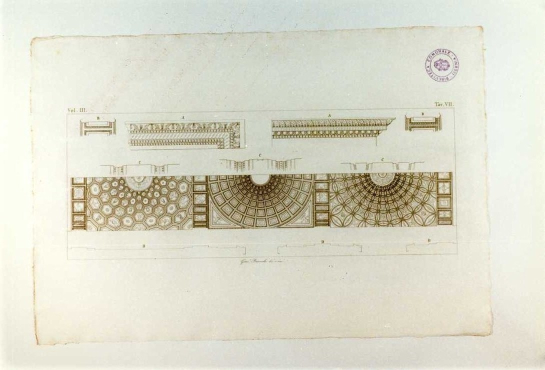 VOLTE E TRABEAZIONI DEL PRIMO LOGGIATO (stampa smarginata, serie) di Bianchi Giuseppe (sec. XIX)