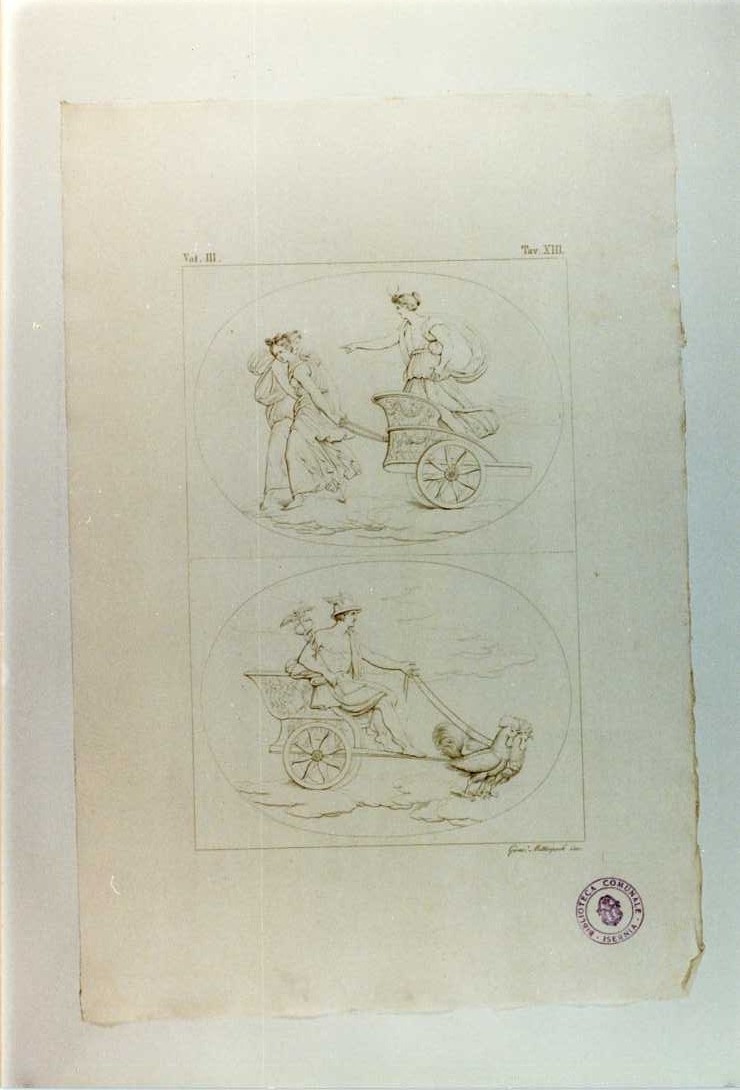 DIANA E MERCURIO (stampa smarginata, serie) di Mitterpoch Gioacchino (sec. XIX)