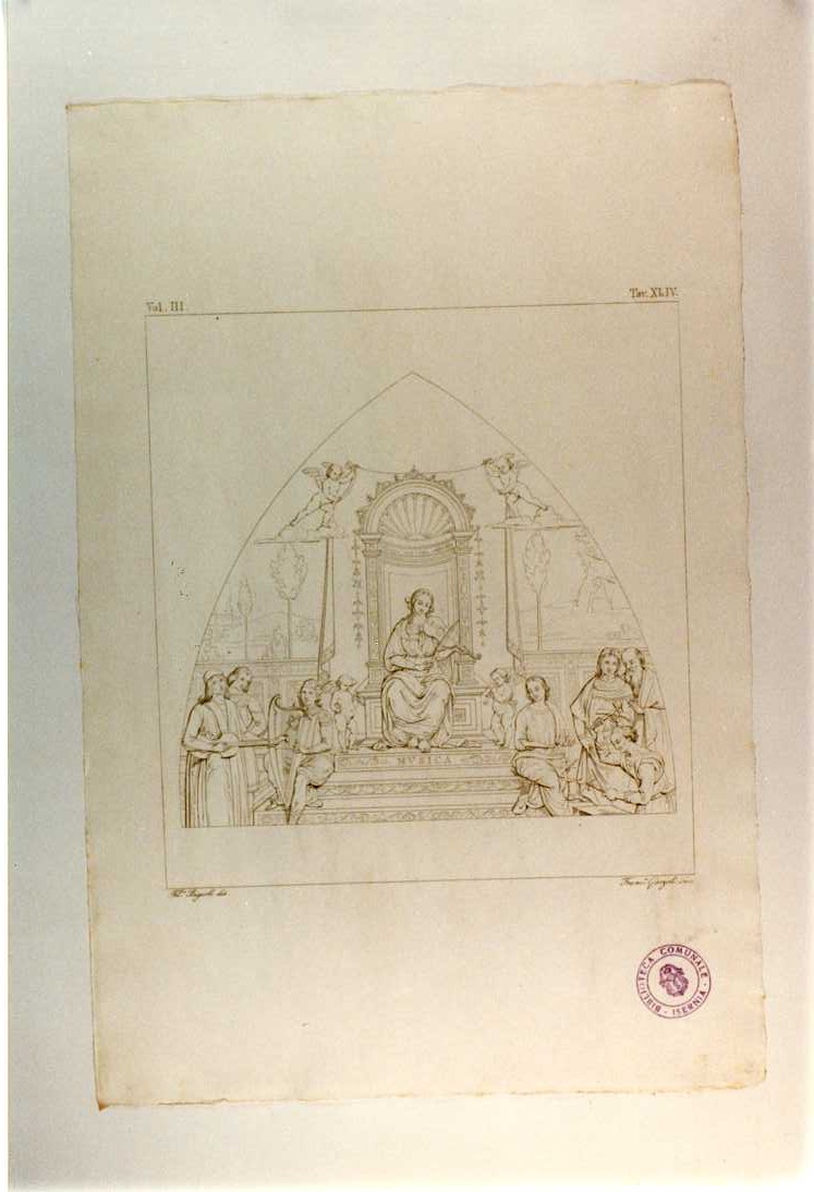 LA MUSICA (stampa smarginata, serie) di Di Betto Bernardino detto Pinturicchio, Garzoli Francesco, Bigioli Filippo (sec. XIX)