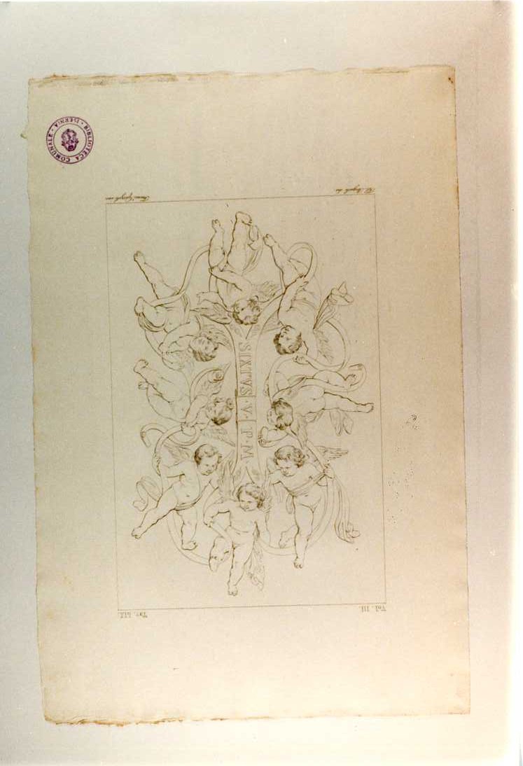 PUTTI DELLA VOLTA DELLA PRIMA SALA DELLA BIBLIOTECA VATICANA (stampa smarginata, serie) di Garzoli Francesco, Bigioli Filippo (sec. XIX)