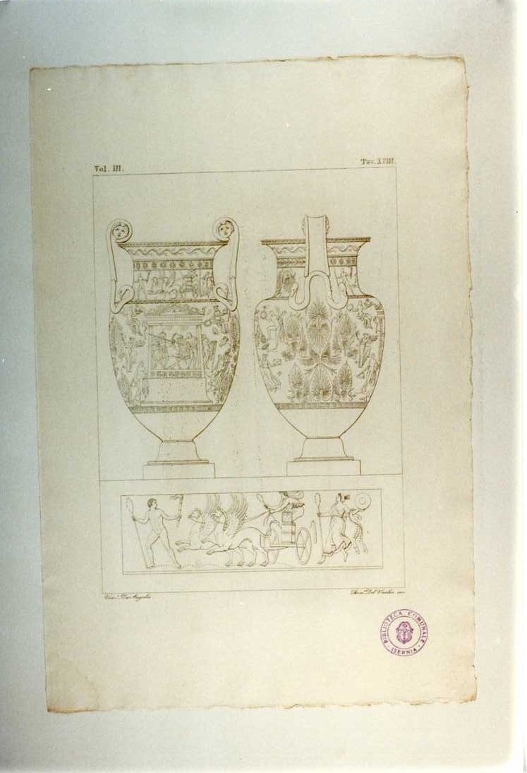 VASO GRECO (stampa smarginata, serie) di Garzoli Francesco, De Angelis Vincenzo (sec. XIX)